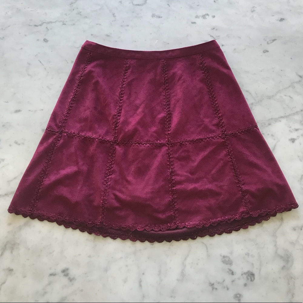 *SOLD* Patchwork Faux Suede Miniskirt